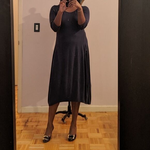 Eileen Fisher Dresses & Skirts - Eileen Fisher Navy Blue Knit dress